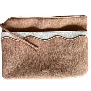 CHLOE Fragrances Large Beige/Tan/Taupe Cosmetic/Make-up/Clutch /Bag 8" x 6"